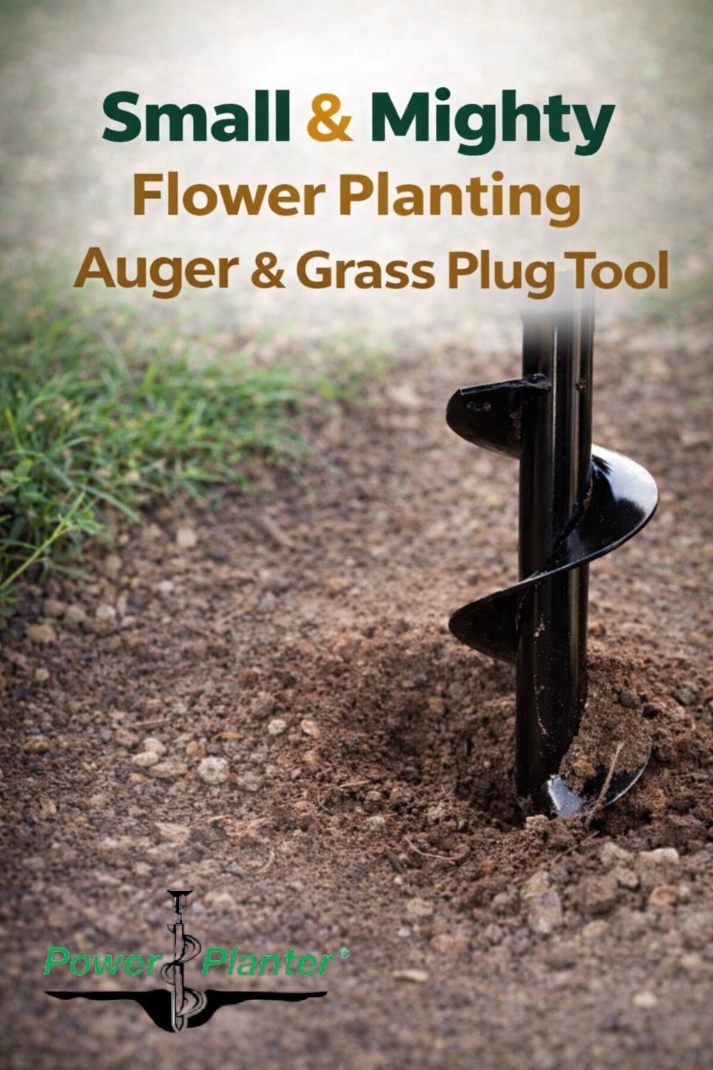 Flower Planting Auger & Grass Plug Tool (2" x 7")