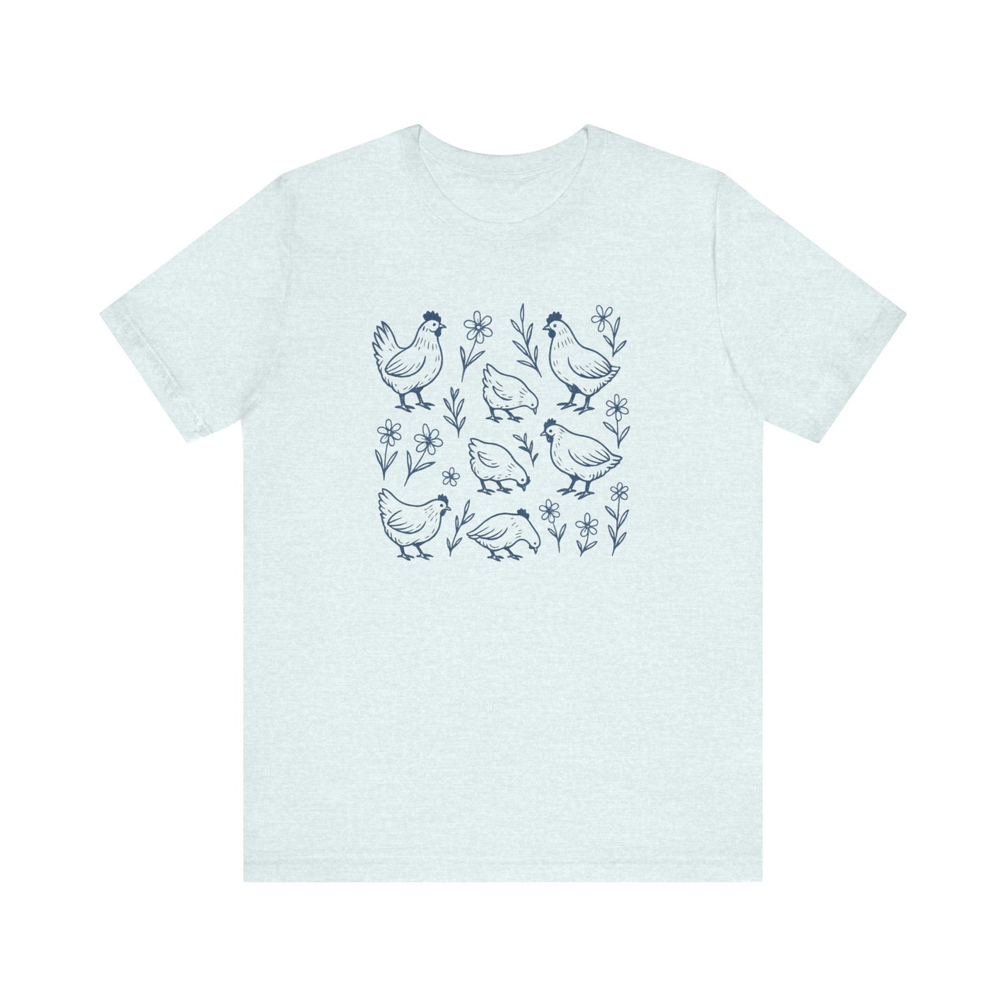 Chickens Floral T-Shirt | Garden T-Shirt- Unisex Fit