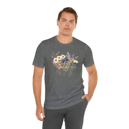Antique Watercolor Wildflower Bouquet - Unisex Bella Canvas