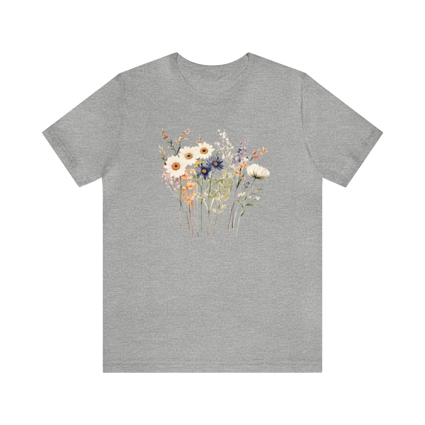 Antique Watercolor Wildflower Bouquet - Unisex Bella Canvas