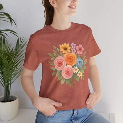 Watercolor Bouquet T-Shirt | Garden T-Shirt- Unisex Fit