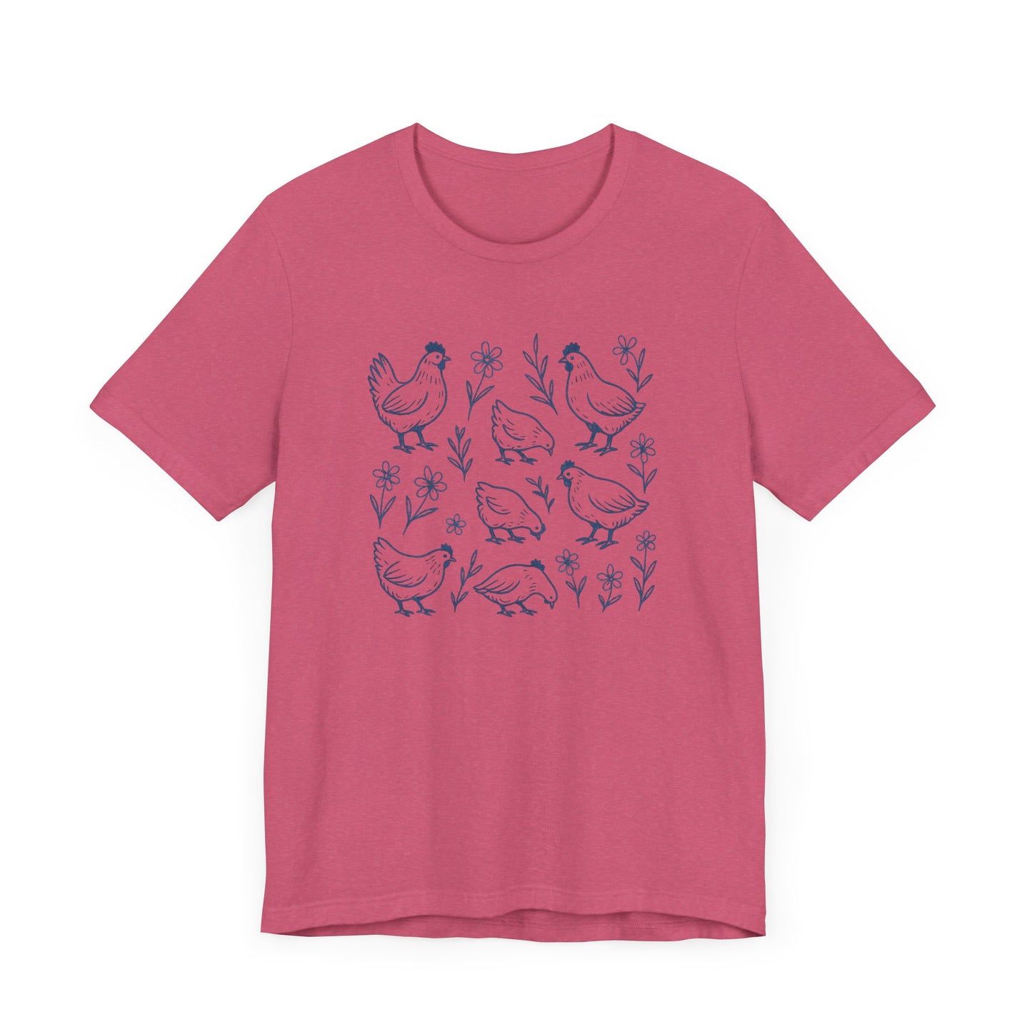 Chickens Floral T-Shirt | Garden T-Shirt- Unisex Fit