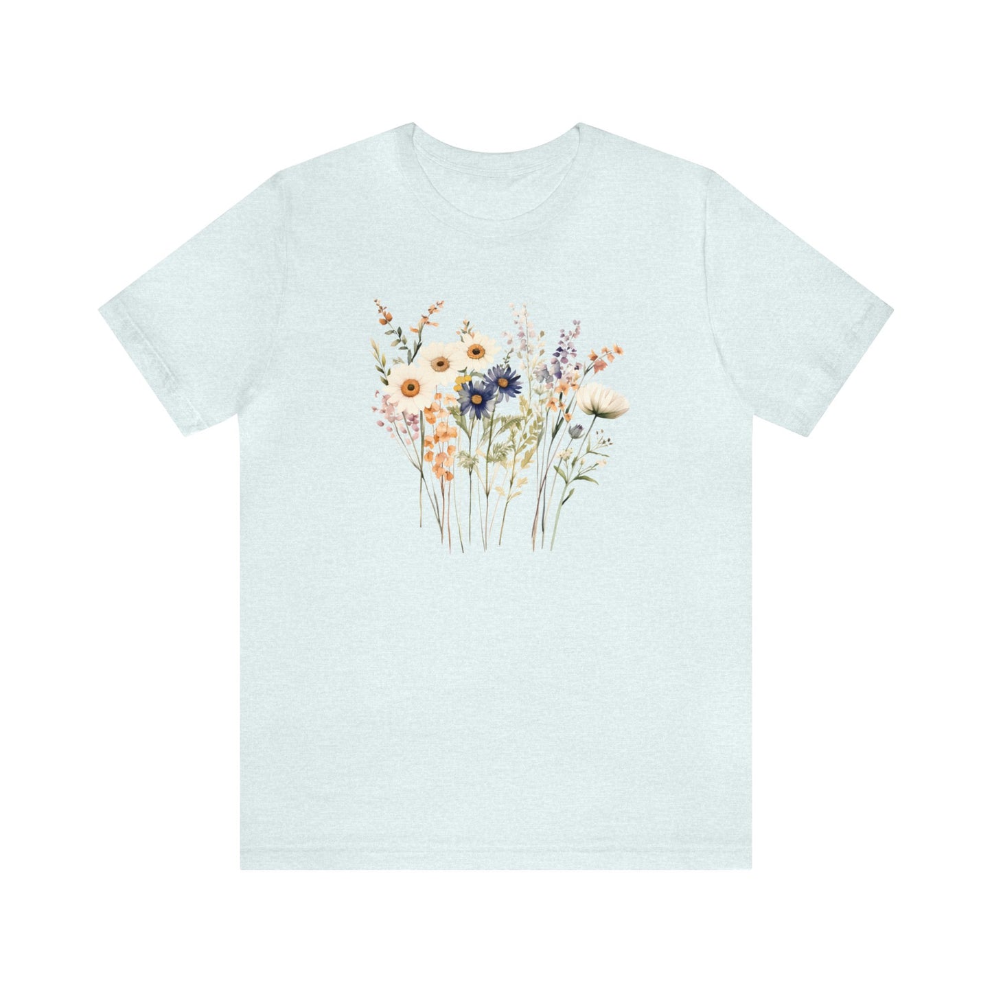 Antique Watercolor Wildflower Bouquet - Unisex Bella Canvas