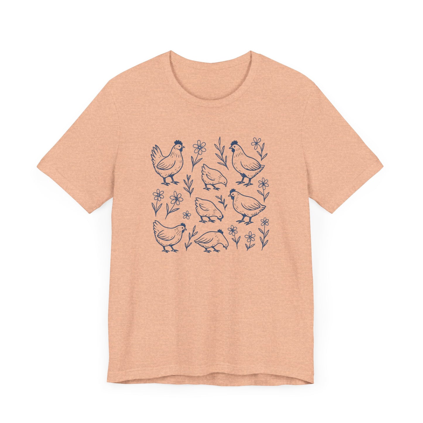 Chickens Floral T-Shirt | Garden T-Shirt- Unisex Fit