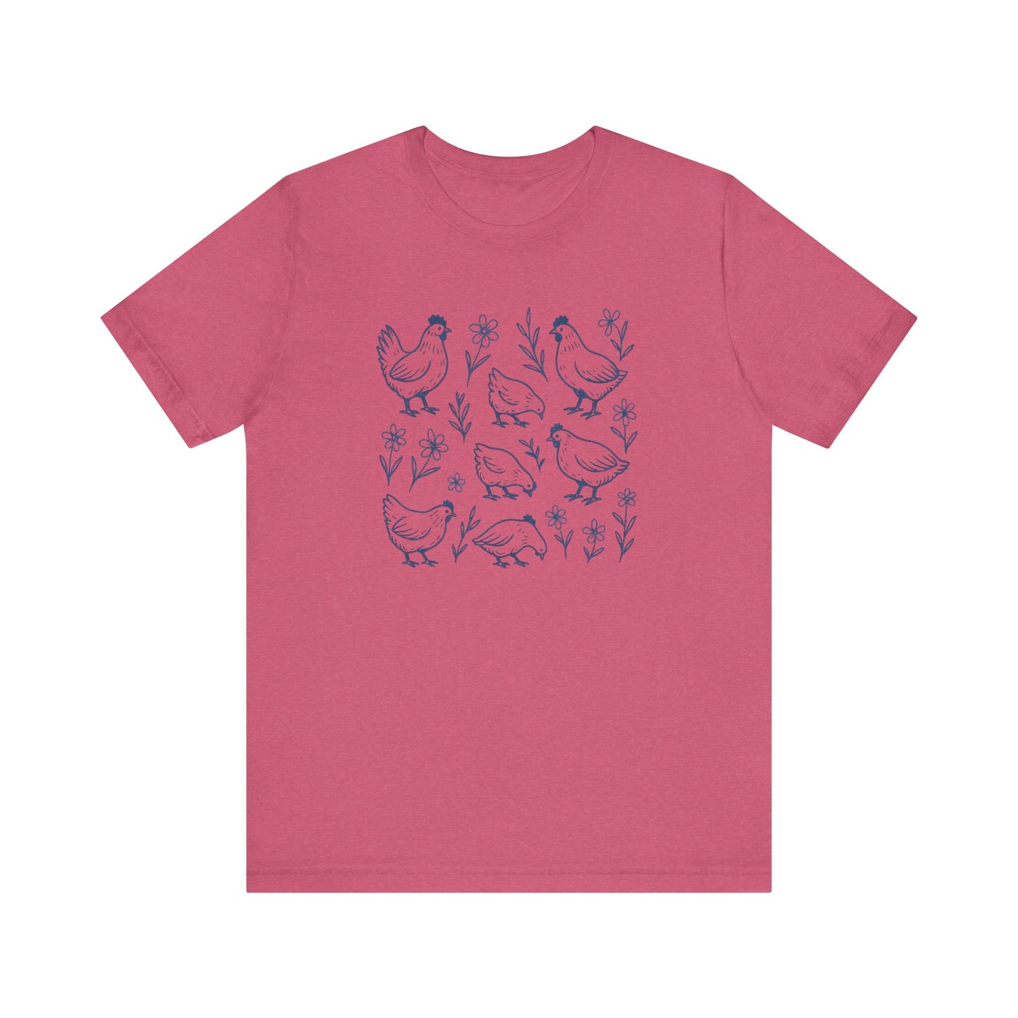 Chickens Floral T-Shirt | Garden T-Shirt- Unisex Fit