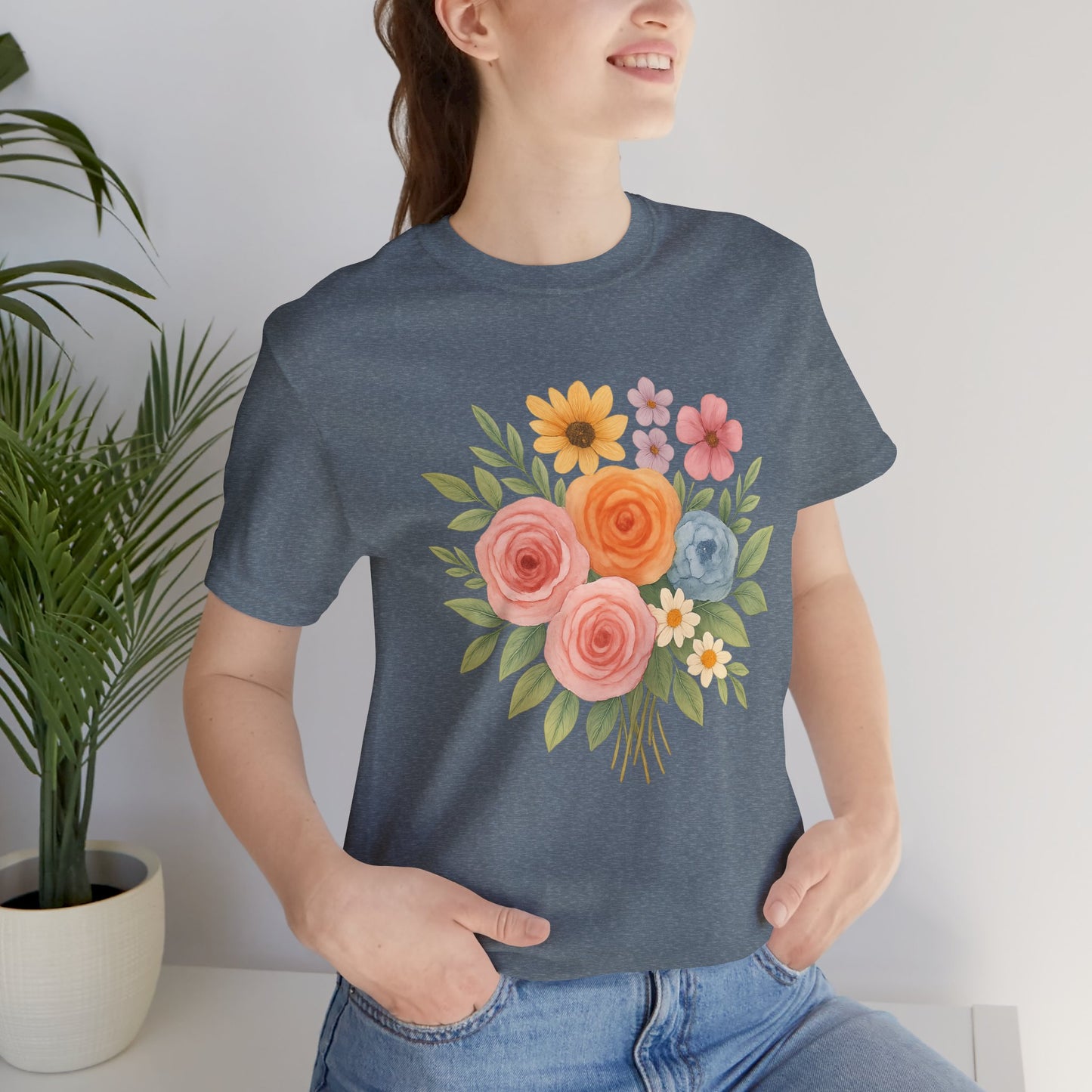 Watercolor Bouquet T-Shirt | Garden T-Shirt- Unisex Fit