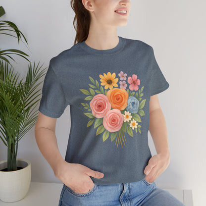 Watercolor Bouquet T-Shirt | Garden T-Shirt- Unisex Fit