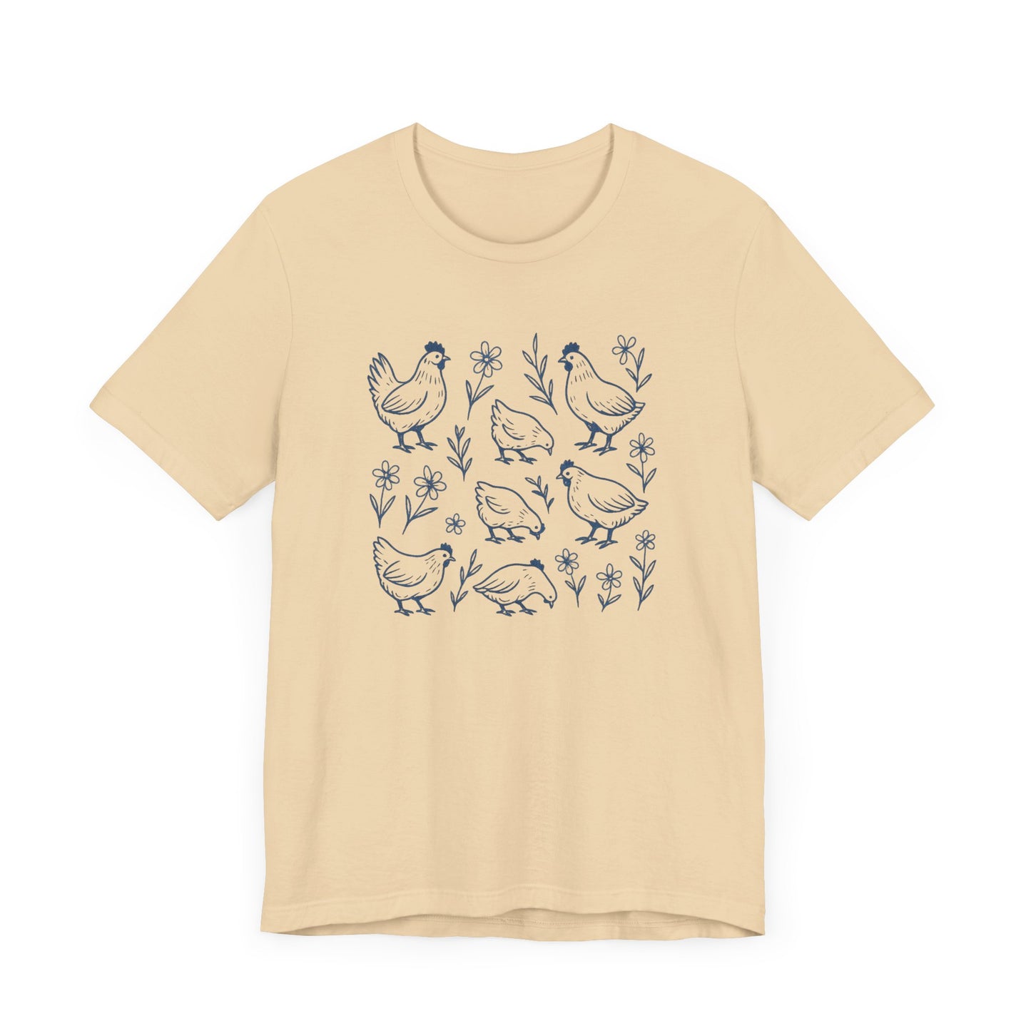Chickens Floral T-Shirt | Garden T-Shirt- Unisex Fit