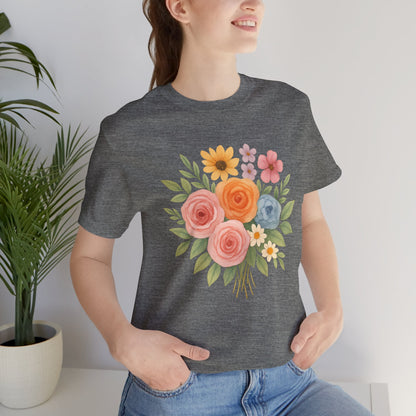 Watercolor Bouquet T-Shirt | Garden T-Shirt- Unisex Fit