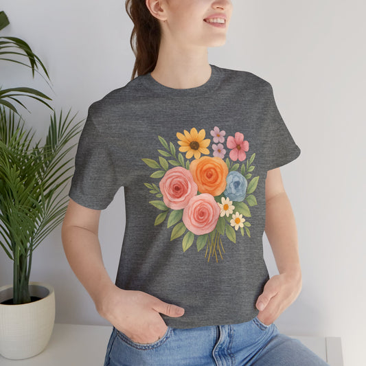 Watercolor Bouquet T-Shirt | Garden T-Shirt- Unisex Fit