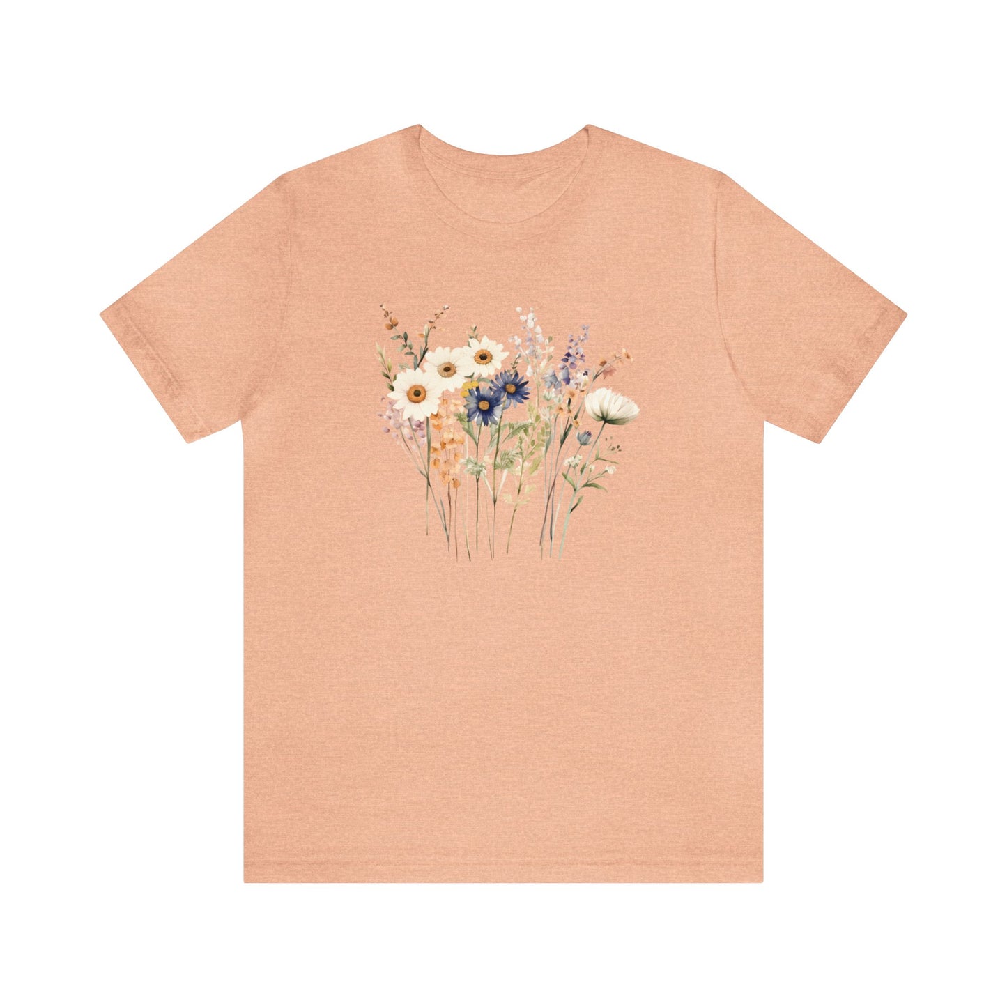 Antique Watercolor Wildflower Bouquet - Unisex Bella Canvas