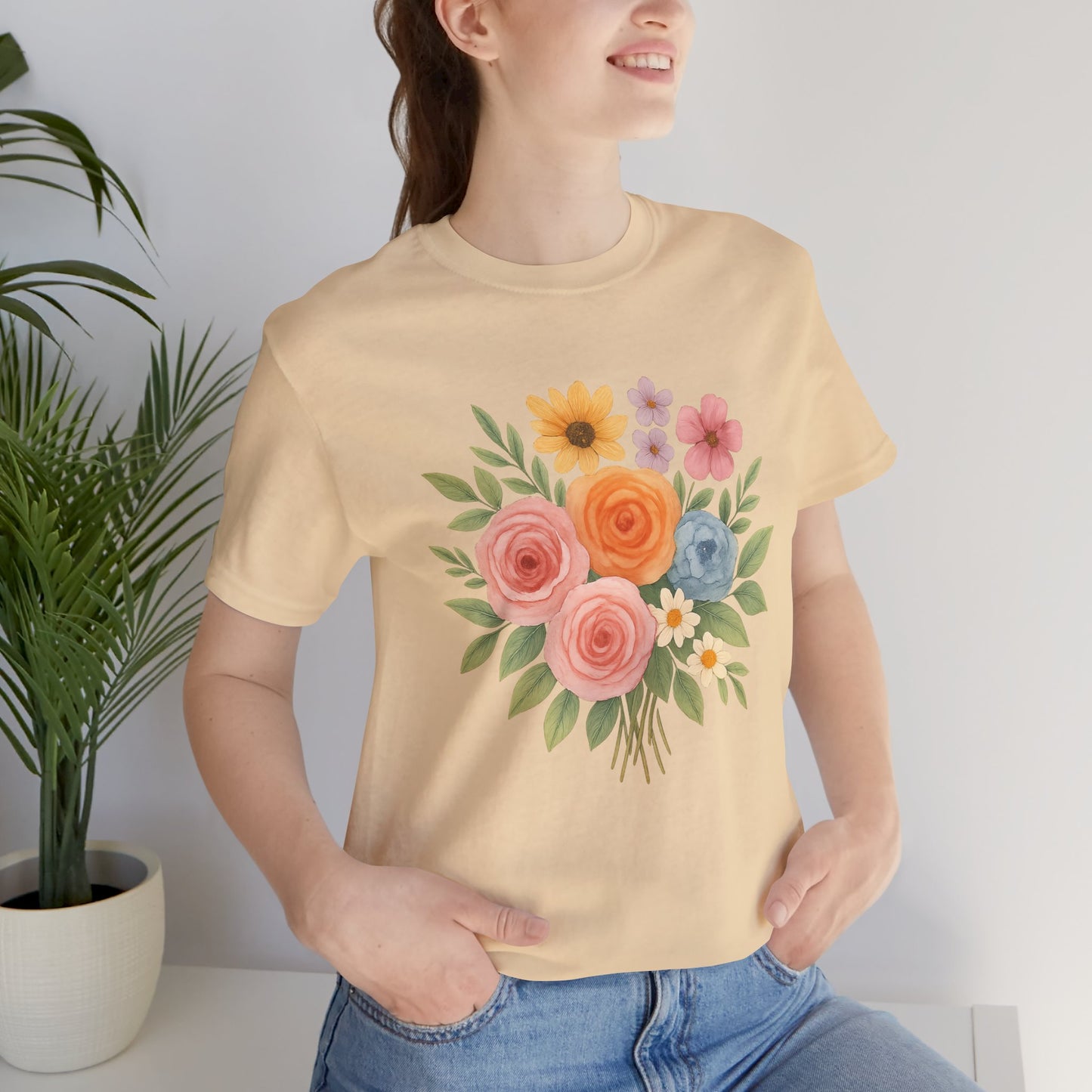 Watercolor Bouquet T-Shirt | Garden T-Shirt- Unisex Fit
