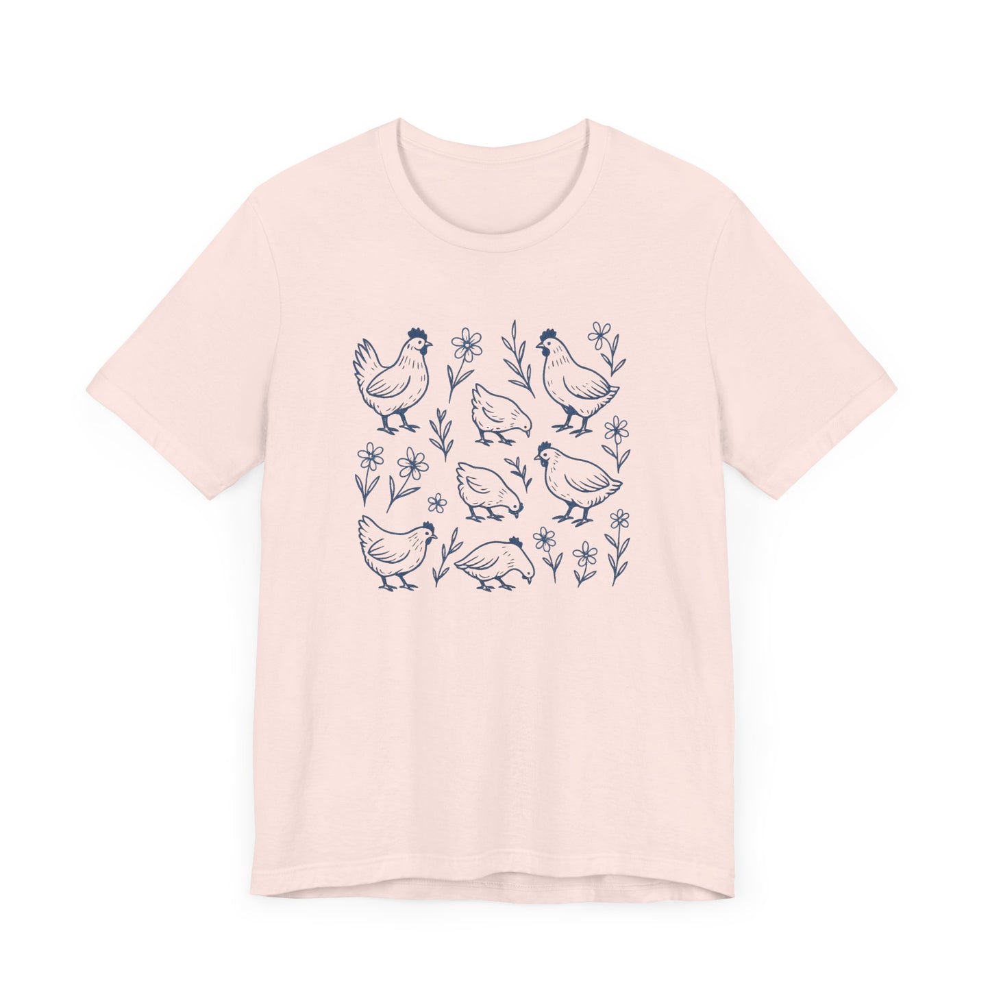 Chickens Floral T-Shirt | Garden T-Shirt- Unisex Fit
