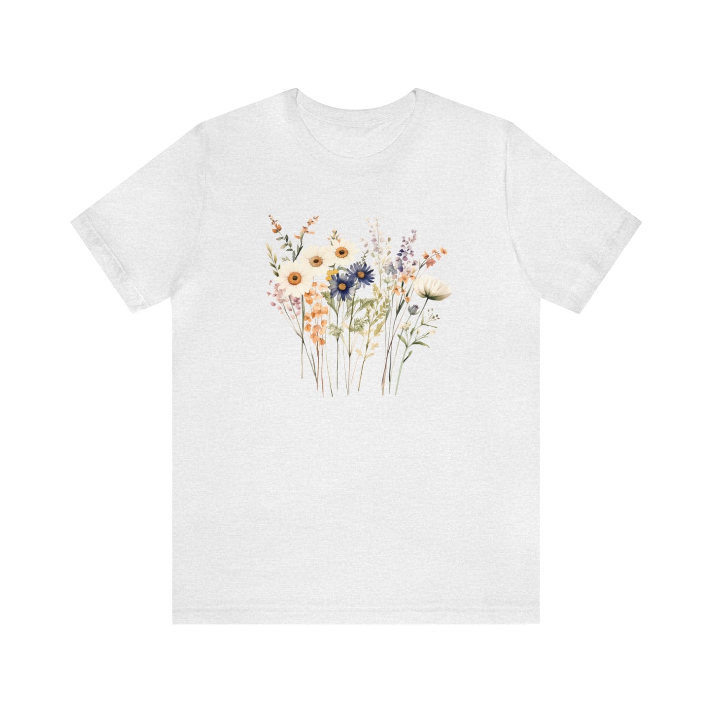 Antique Watercolor Wildflower Bouquet - Unisex Bella Canvas