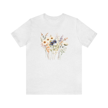 Antique Watercolor Wildflower Bouquet - Unisex Bella Canvas