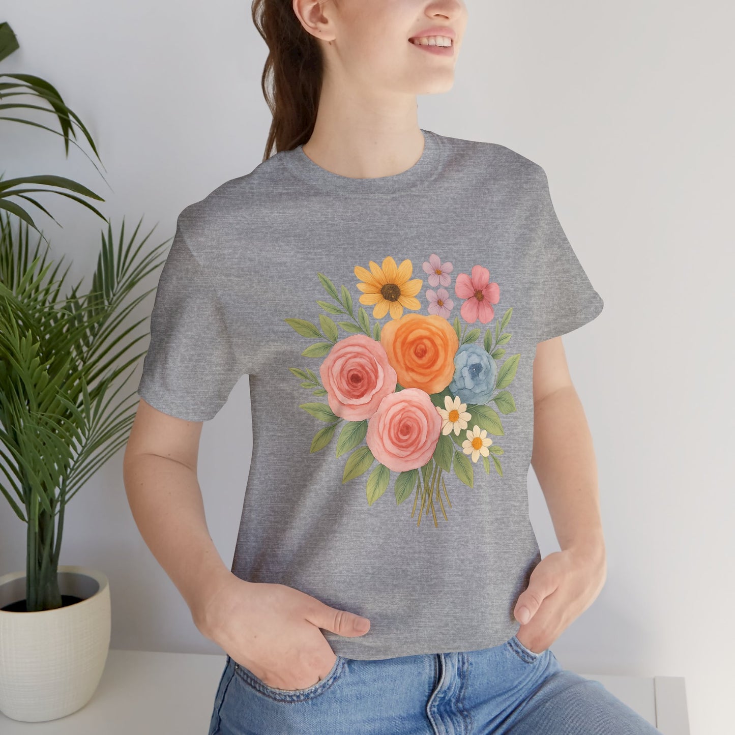 Watercolor Bouquet T-Shirt | Garden T-Shirt- Unisex Fit