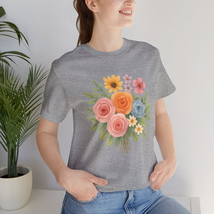 Watercolor Bouquet T-Shirt | Garden T-Shirt- Unisex Fit