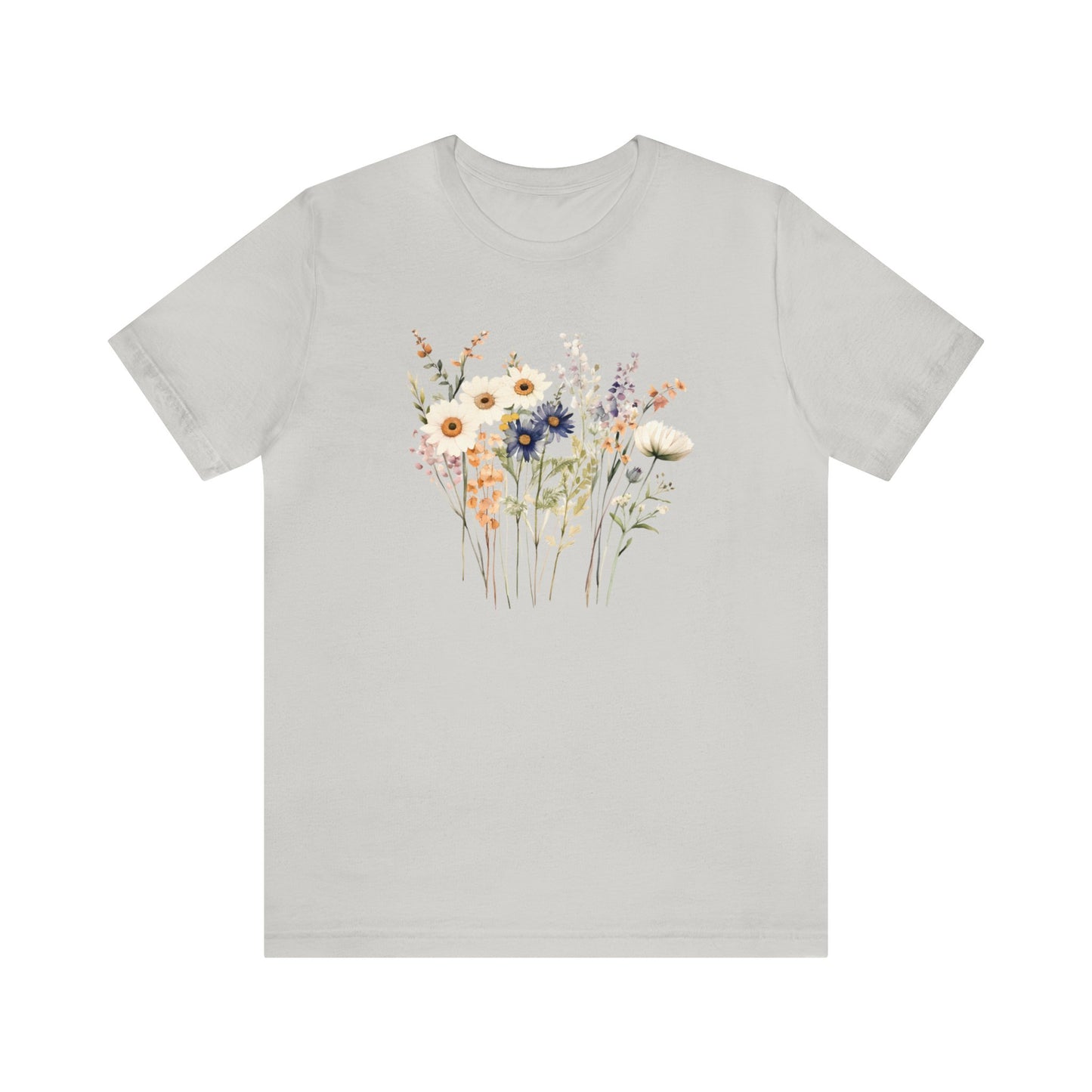 Antique Watercolor Wildflower Bouquet - Unisex Bella Canvas