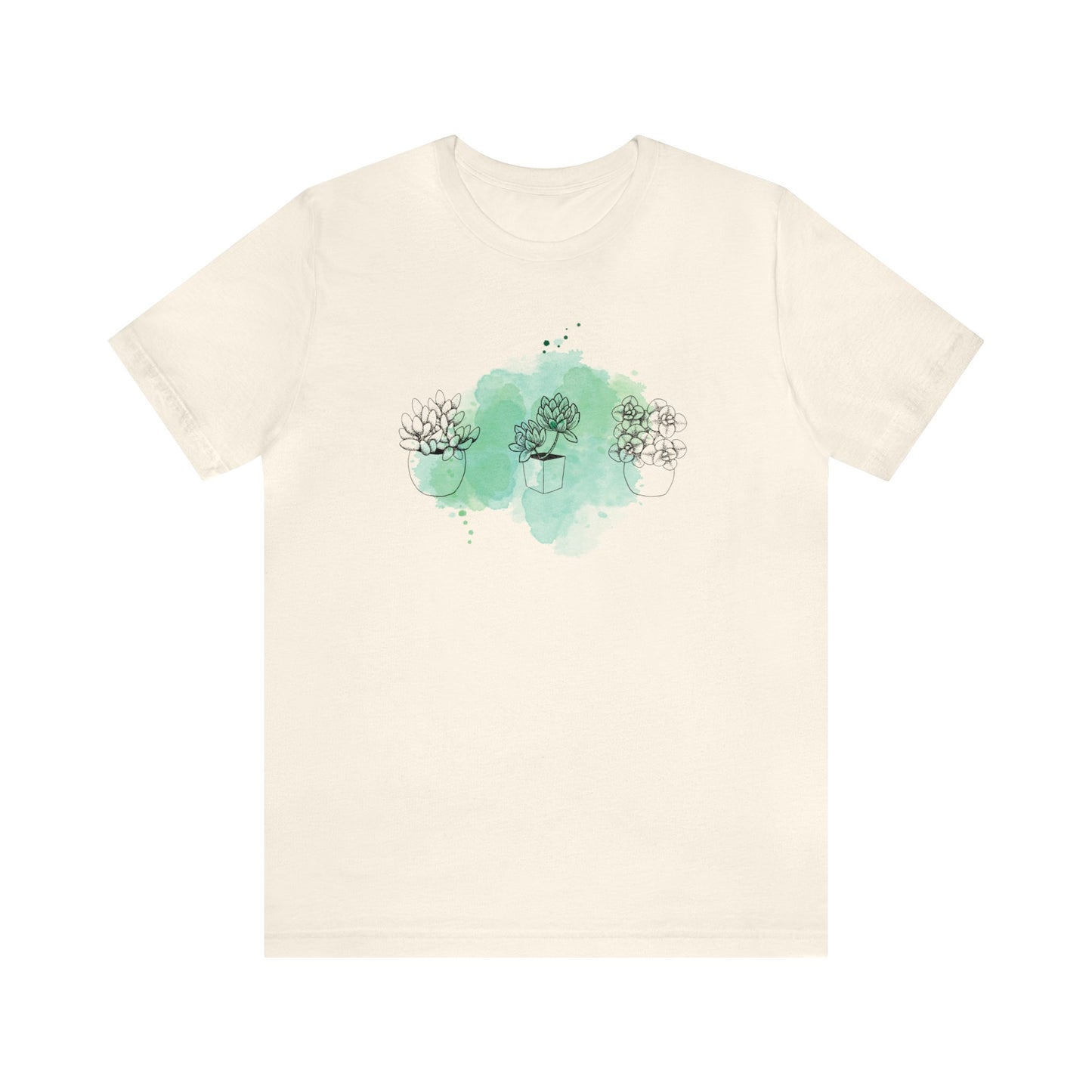 Succulent with Watercolor Splash T-Shirt | Gardening Shirt Unisex Fit