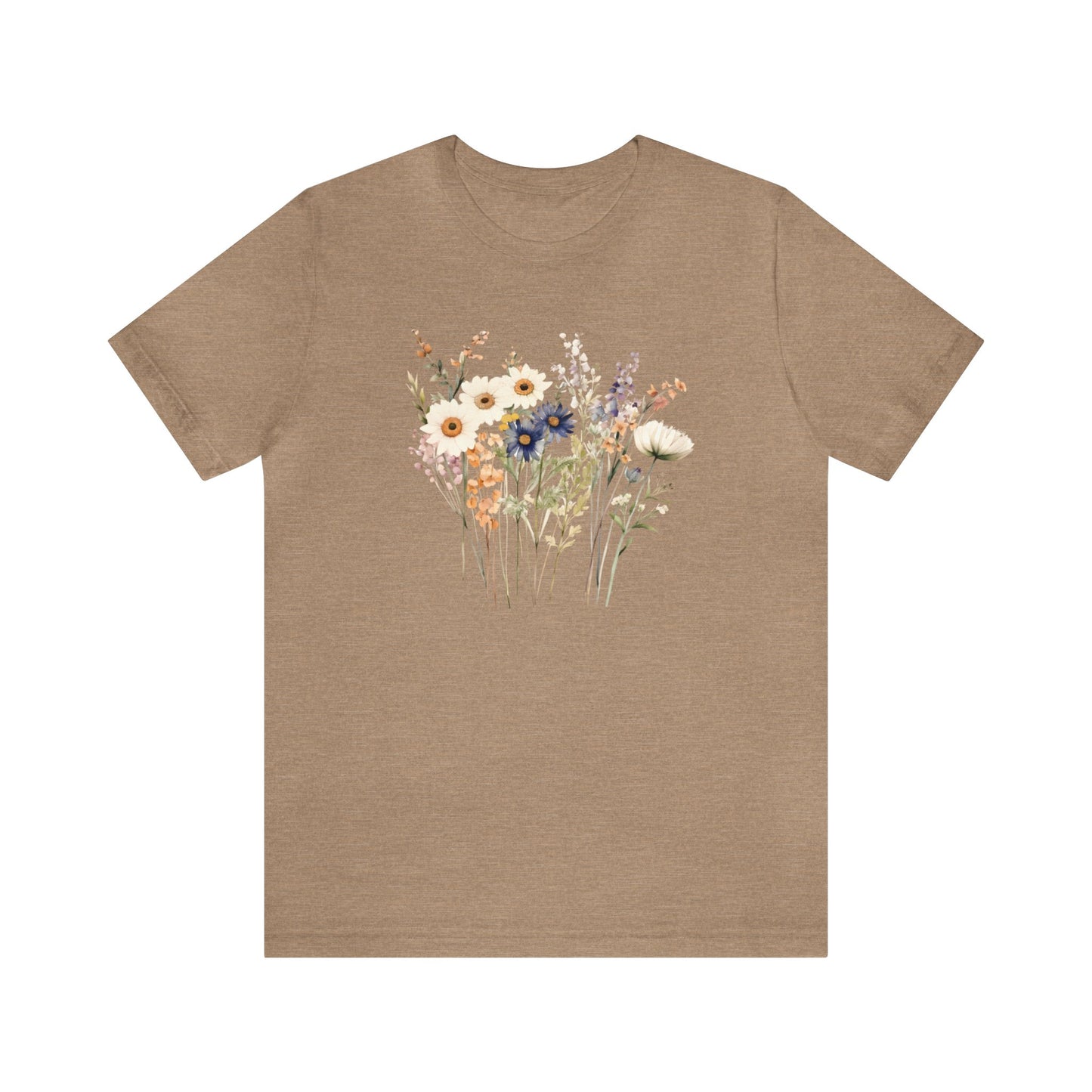 Antique Watercolor Wildflower Bouquet - Unisex Bella Canvas