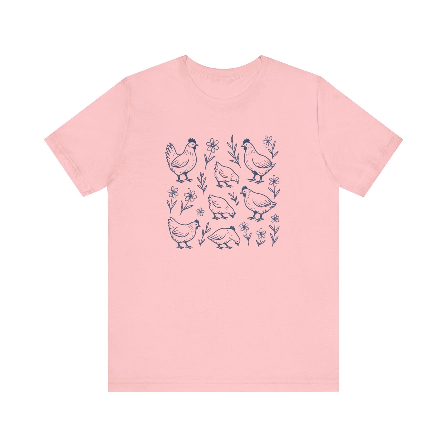 Chickens Floral T-Shirt | Garden T-Shirt- Unisex Fit