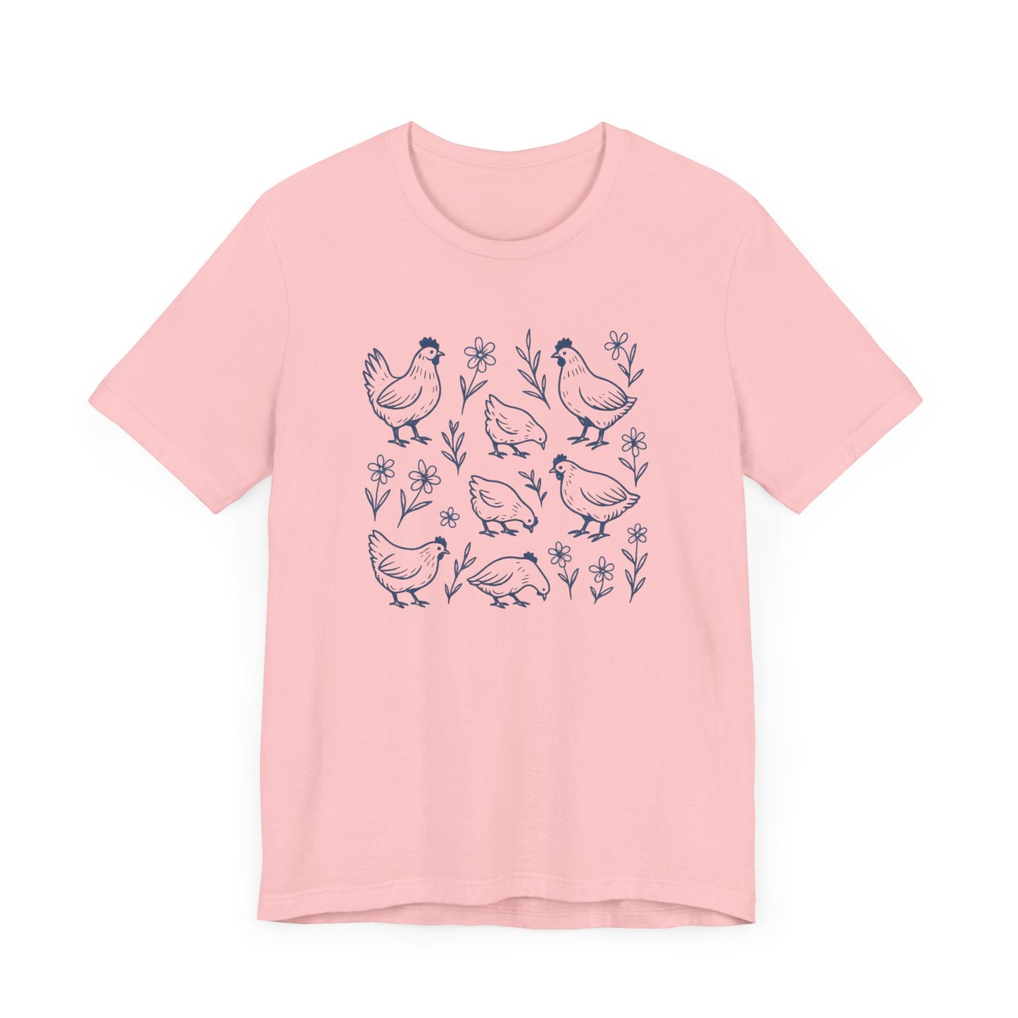 Chickens Floral T-Shirt | Garden T-Shirt- Unisex Fit