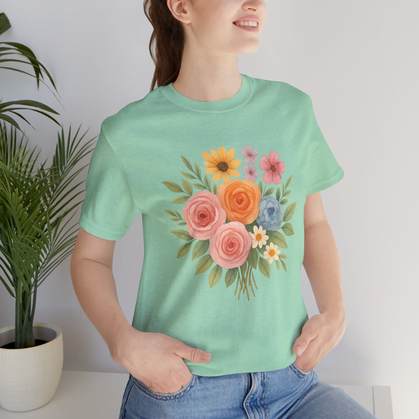 Watercolor Bouquet T-Shirt | Garden T-Shirt- Unisex Fit