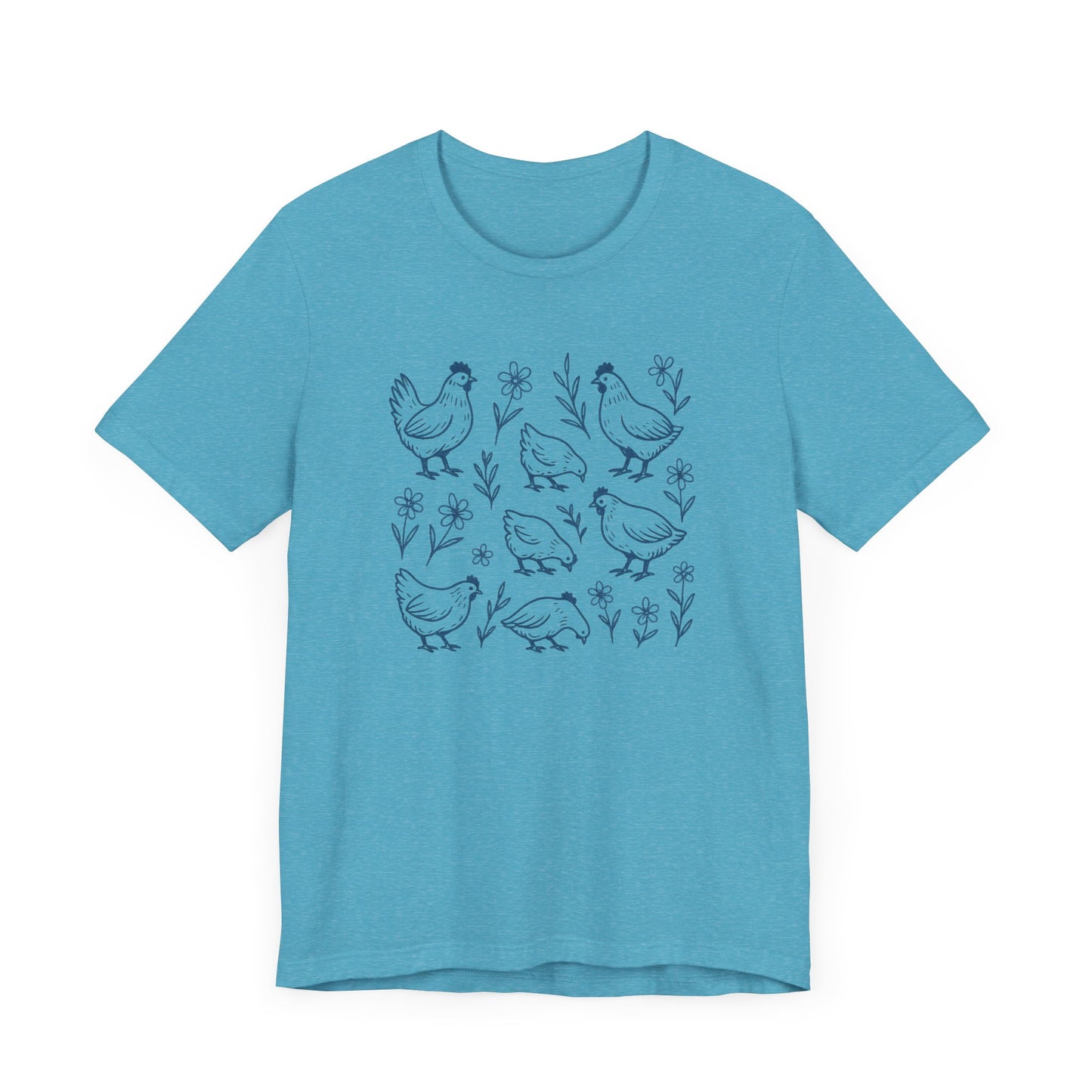 Chickens Floral T-Shirt | Garden T-Shirt- Unisex Fit