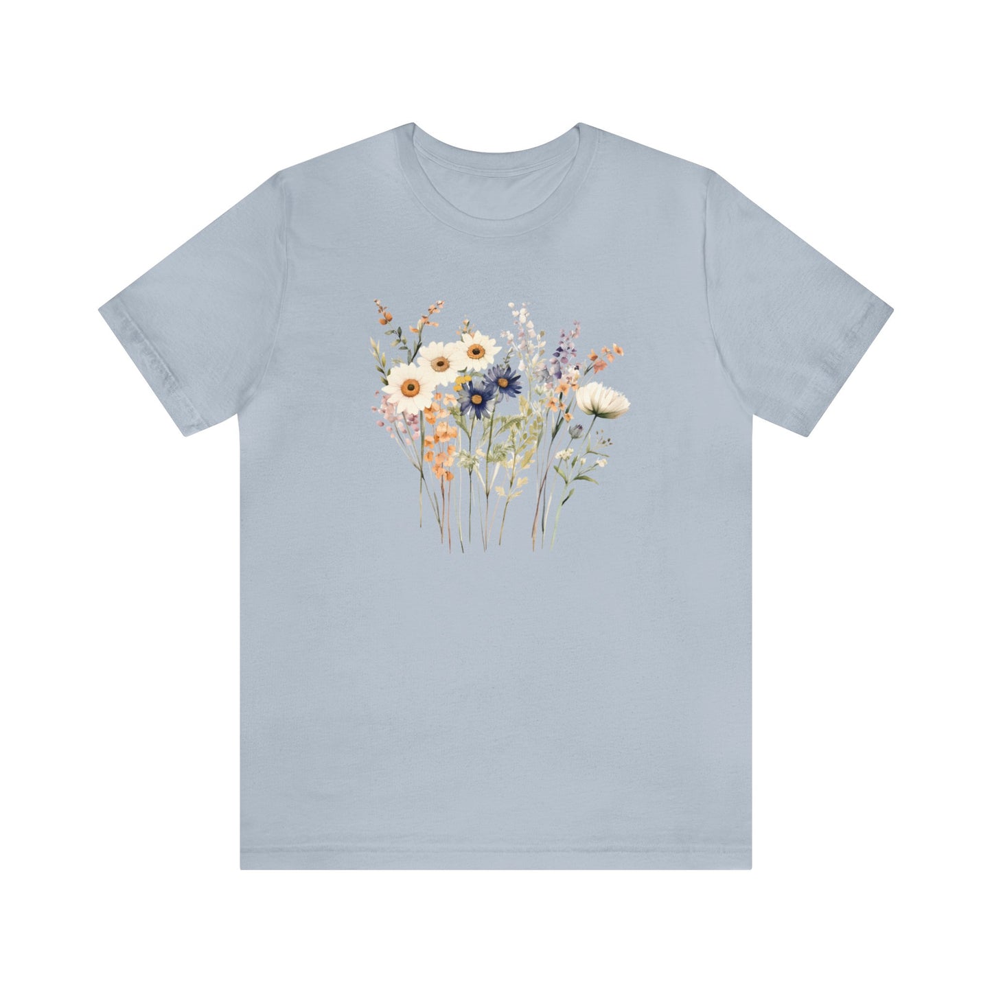 Antique Watercolor Wildflower Bouquet - Unisex Bella Canvas