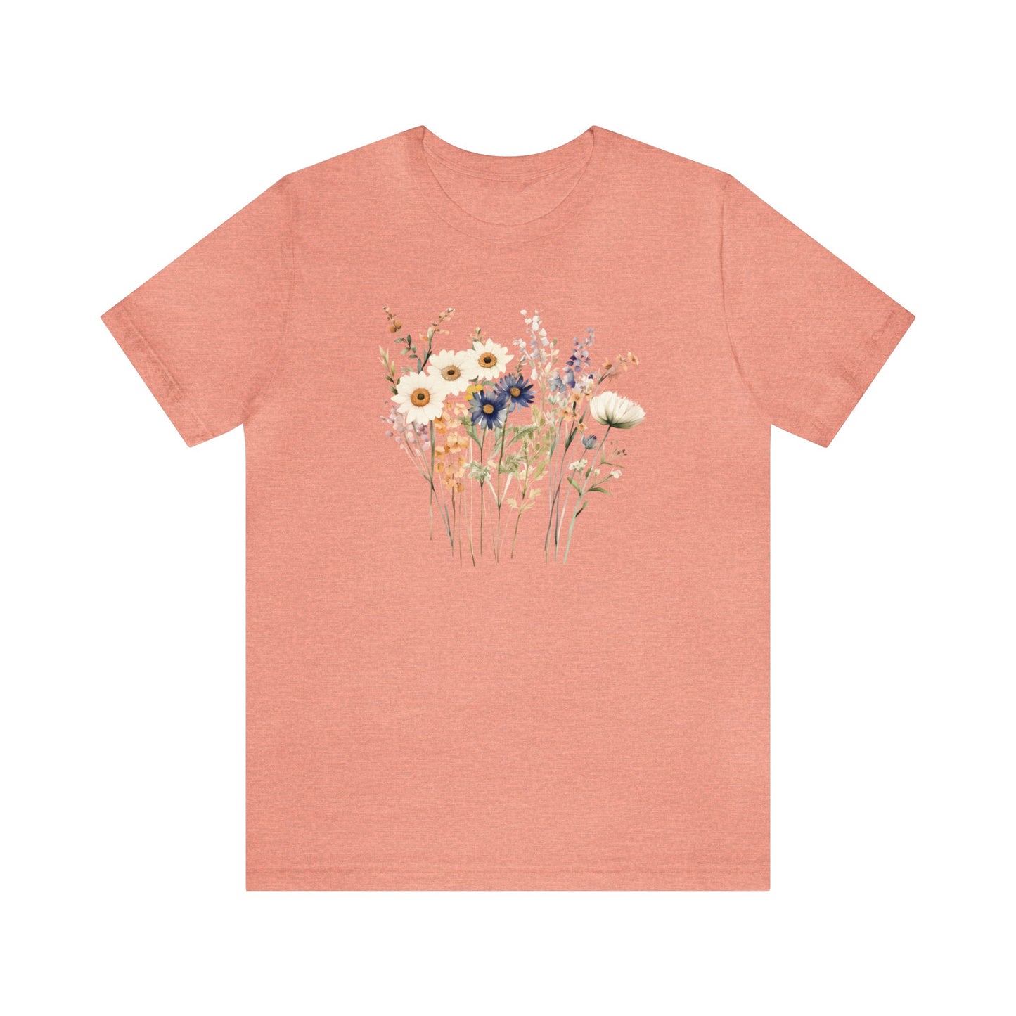 Antique Watercolor Wildflower Bouquet - Unisex Bella Canvas