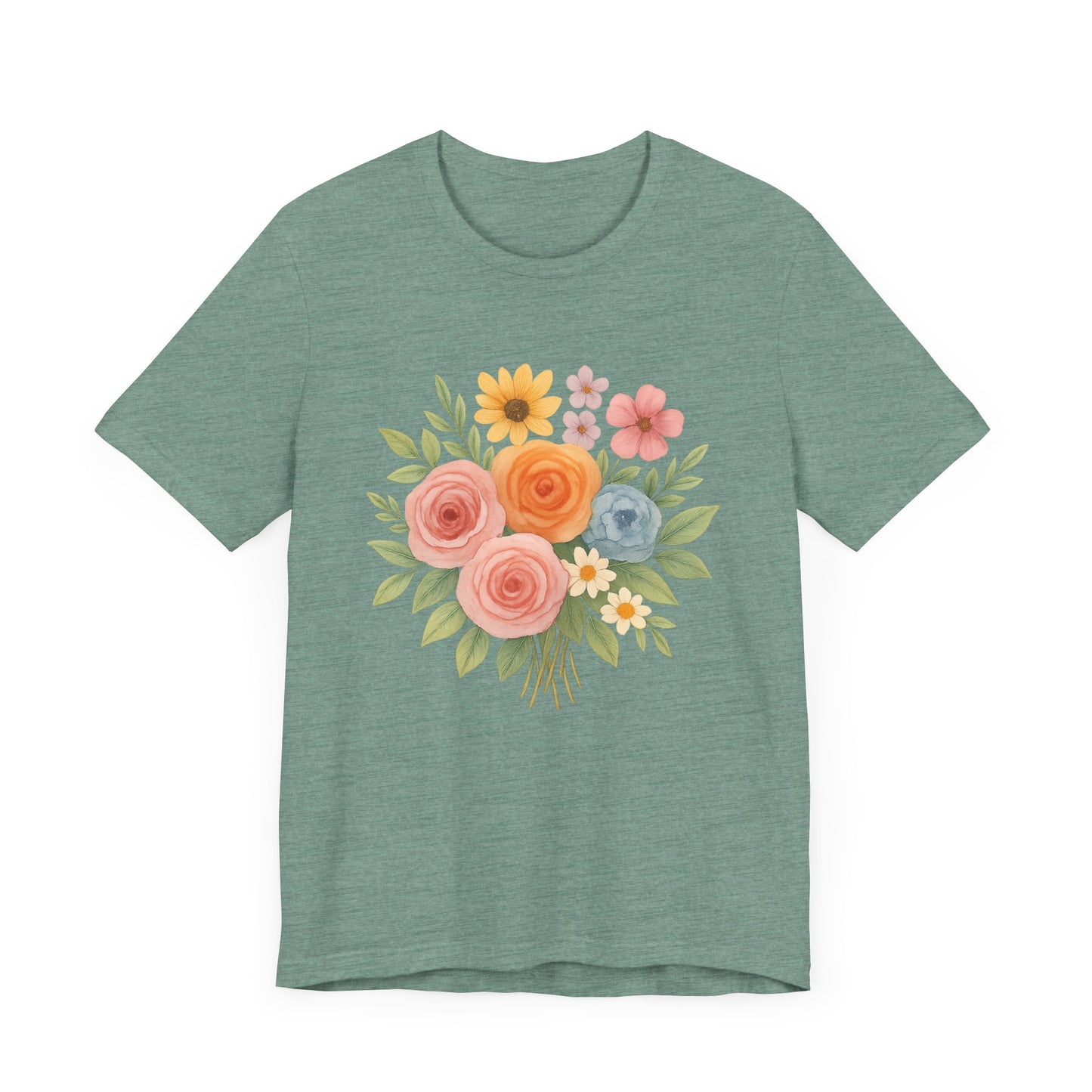Watercolor Bouquet T-Shirt | Garden T-Shirt- Unisex Fit