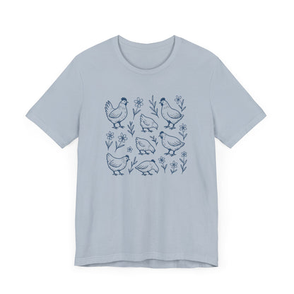 Chickens Floral T-Shirt | Garden T-Shirt- Unisex Fit