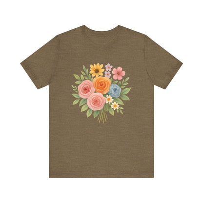 Watercolor Bouquet T-Shirt | Garden T-Shirt- Unisex Fit