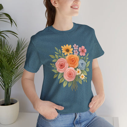 Watercolor Bouquet T-Shirt | Garden T-Shirt- Unisex Fit
