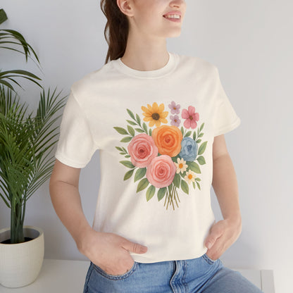Watercolor Bouquet T-Shirt | Garden T-Shirt- Unisex Fit