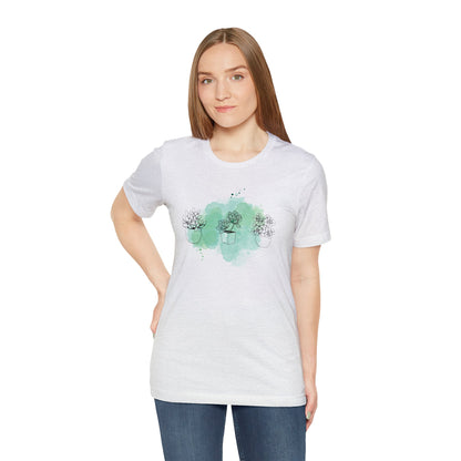 Succulent with Watercolor Splash T-Shirt | Gardening Shirt Unisex Fit