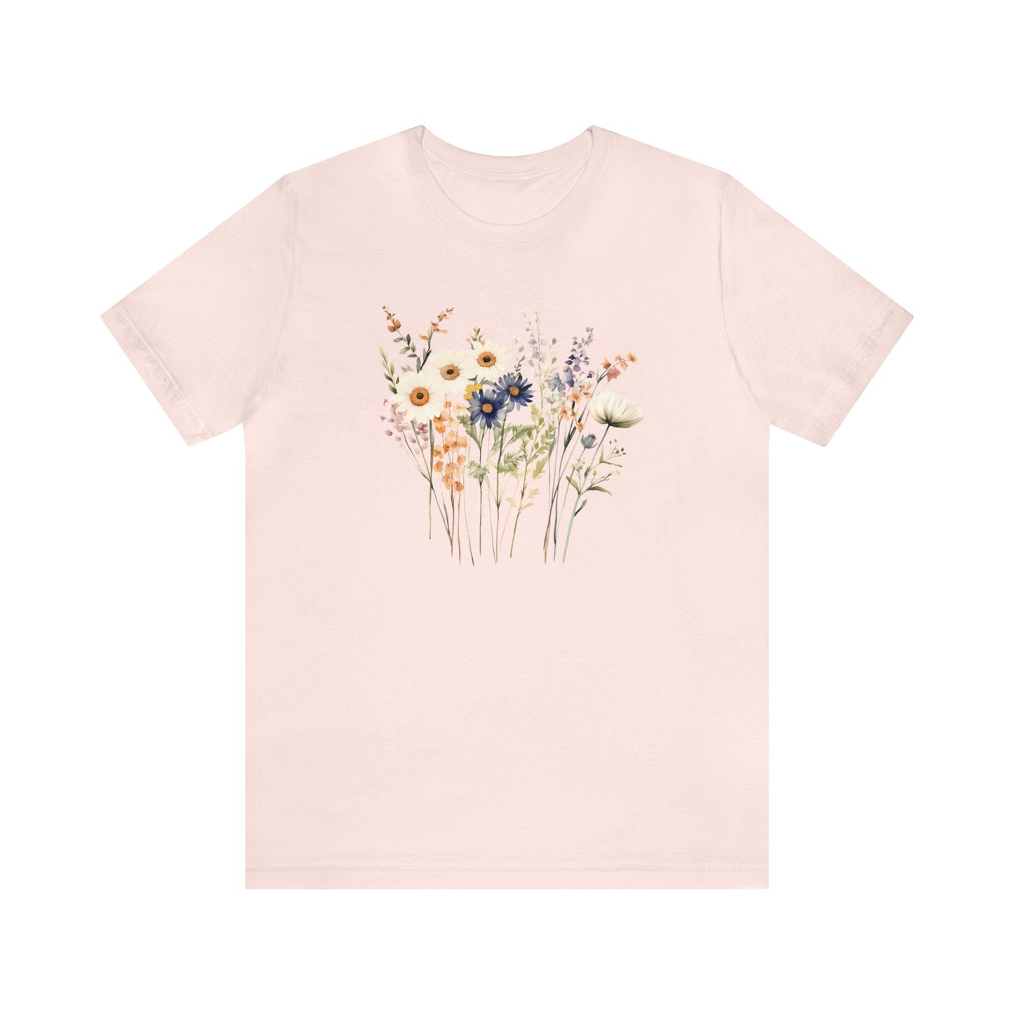 Antique Watercolor Wildflower Bouquet - Unisex Bella Canvas
