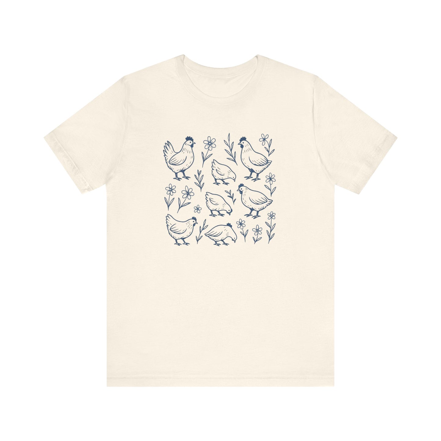 Chickens Floral T-Shirt | Garden T-Shirt- Unisex Fit