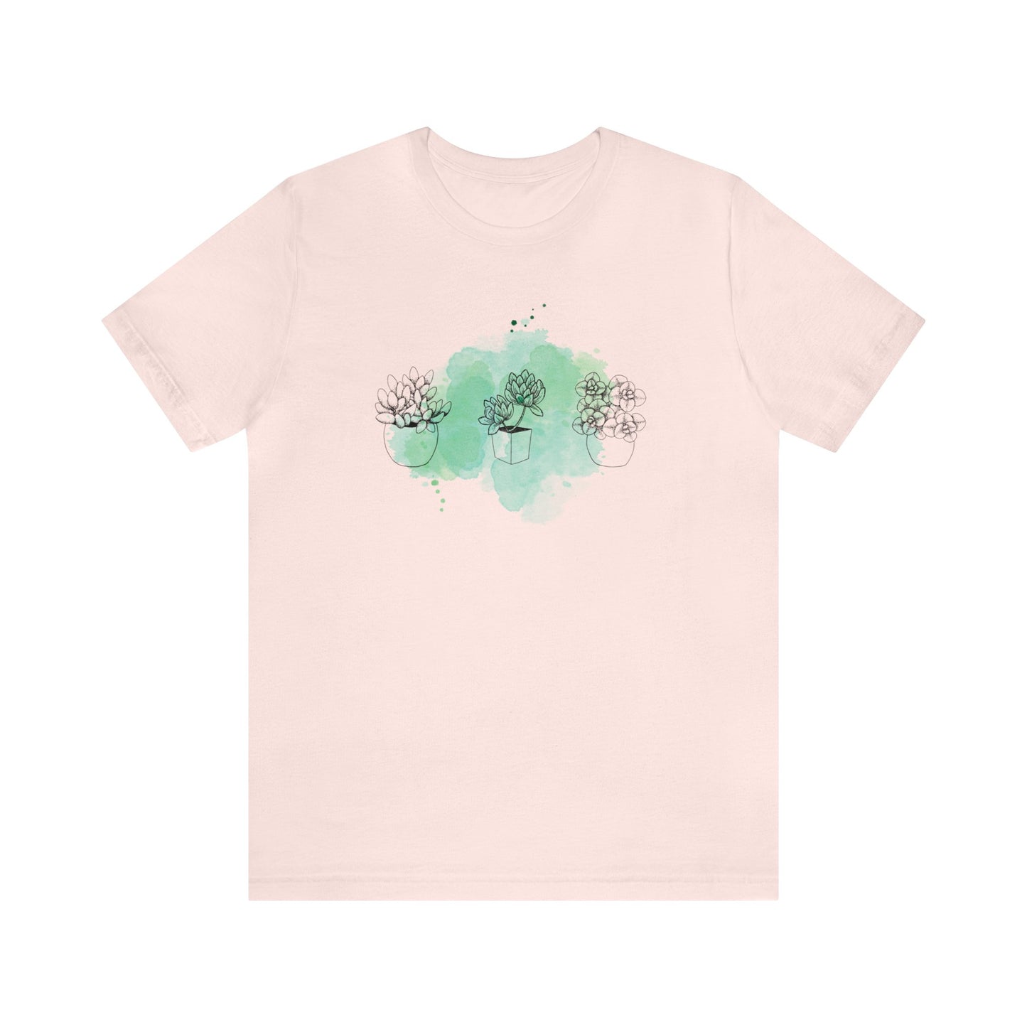 Succulent with Watercolor Splash T-Shirt | Gardening Shirt Unisex Fit