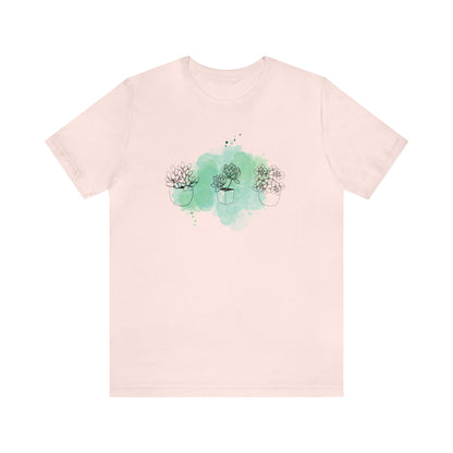 Succulent with Watercolor Splash T-Shirt | Gardening Shirt Unisex Fit