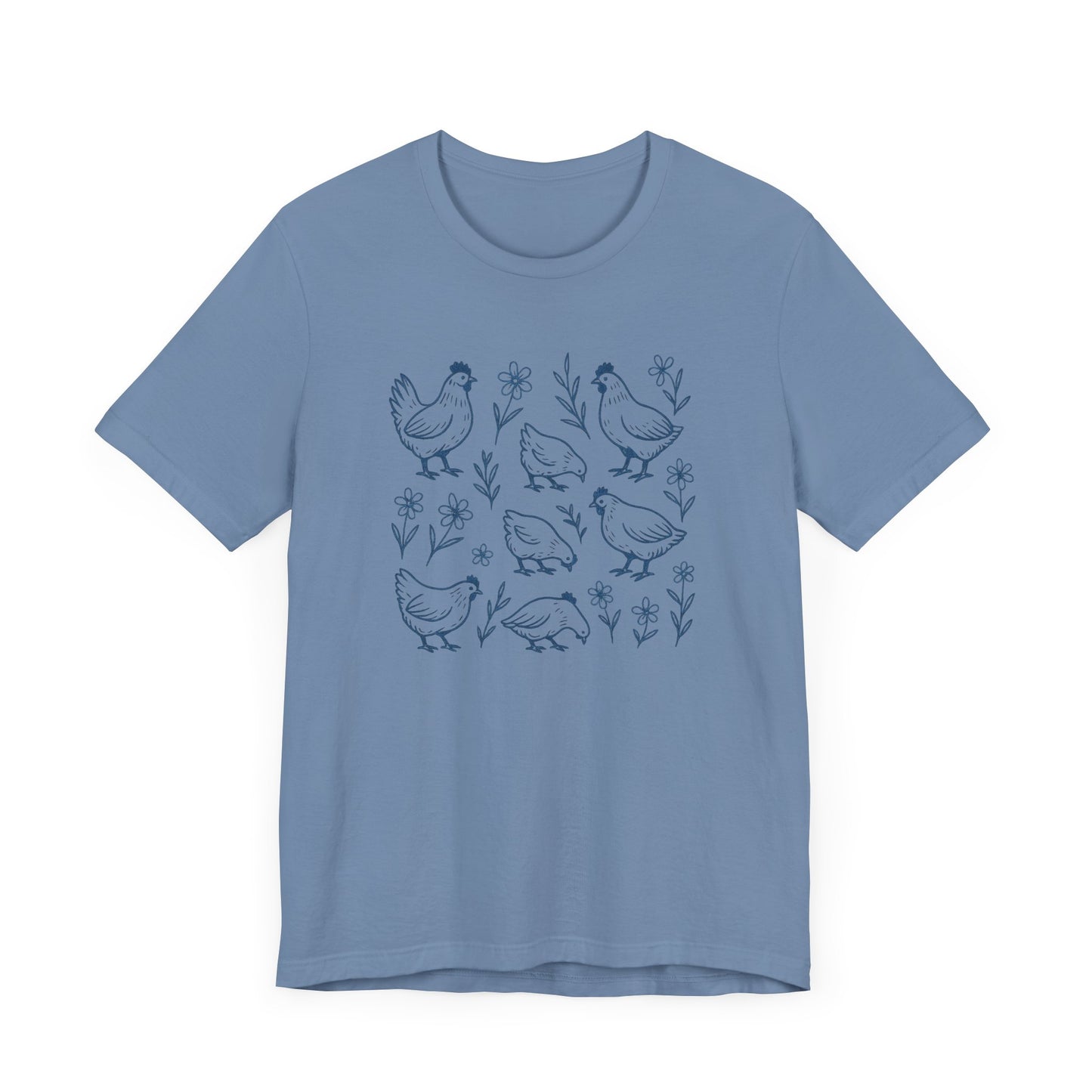 Chickens Floral T-Shirt | Garden T-Shirt- Unisex Fit