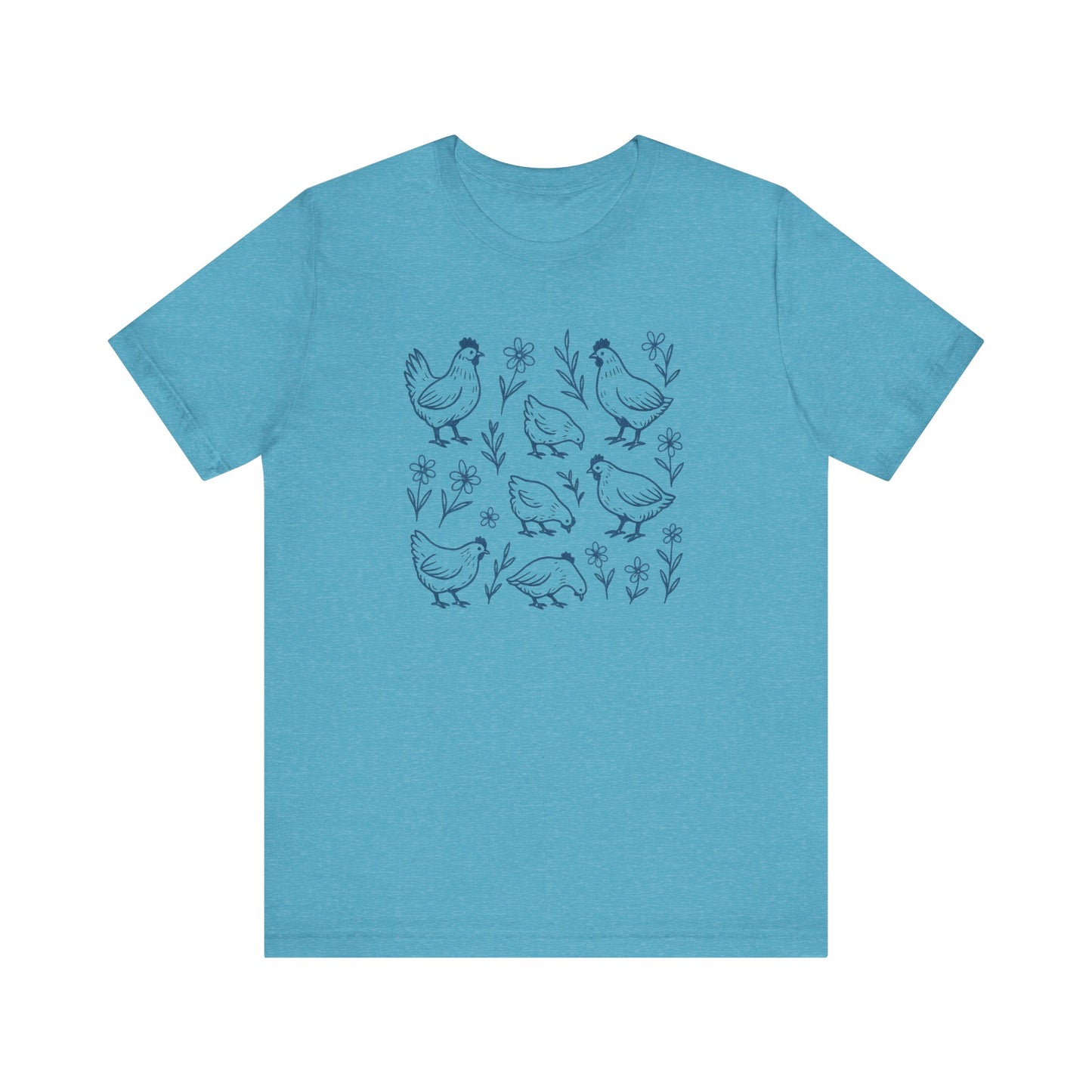 Chickens Floral T-Shirt | Garden T-Shirt- Unisex Fit