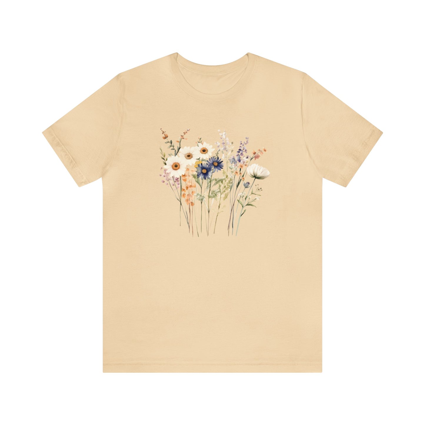Antique Watercolor Wildflower Bouquet - Unisex Bella Canvas