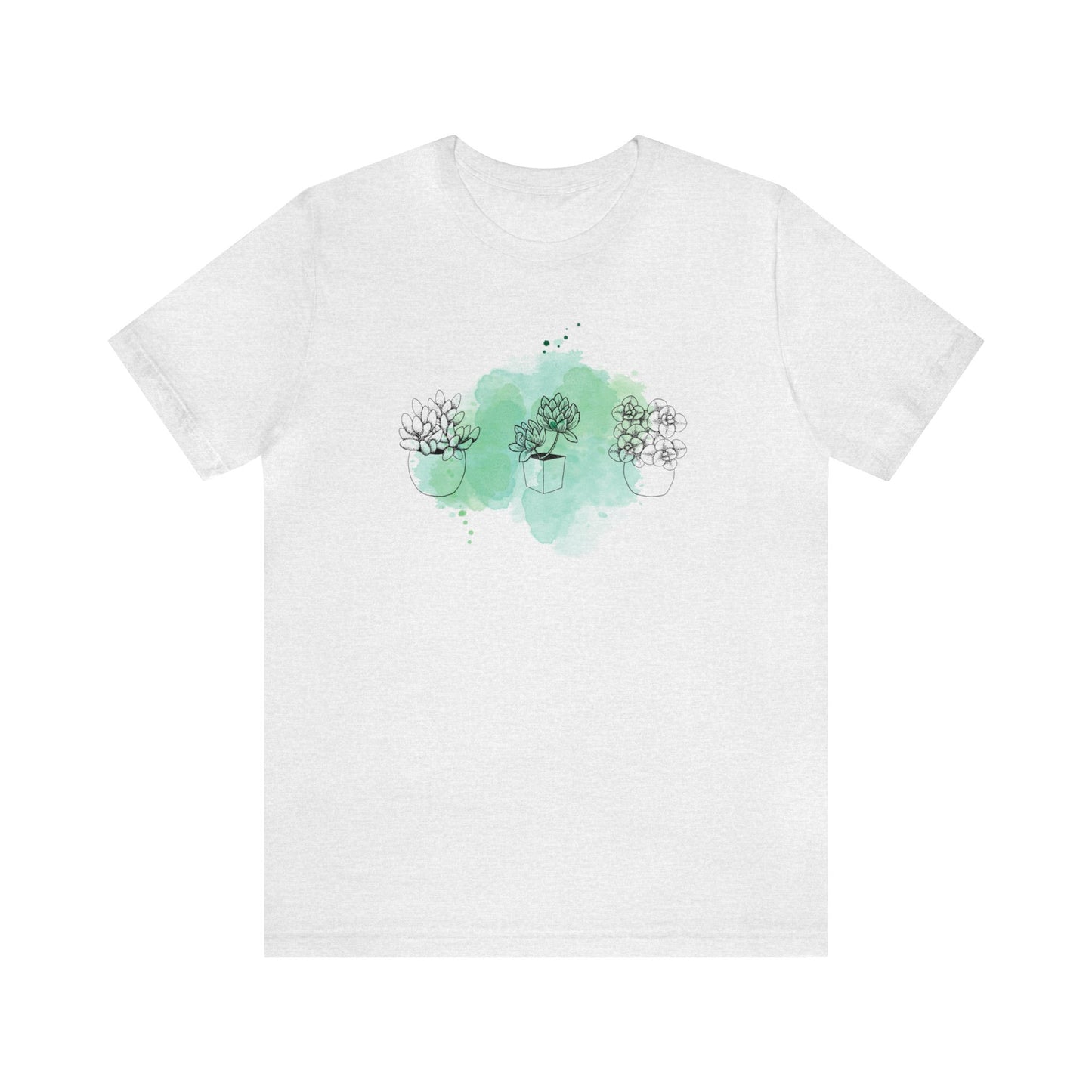 Succulent with Watercolor Splash T-Shirt | Gardening Shirt Unisex Fit