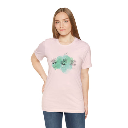 Succulent with Watercolor Splash T-Shirt | Gardening Shirt Unisex Fit