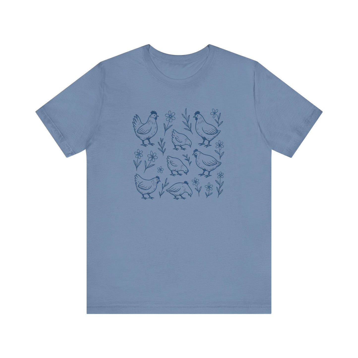 Chickens Floral T-Shirt | Garden T-Shirt- Unisex Fit