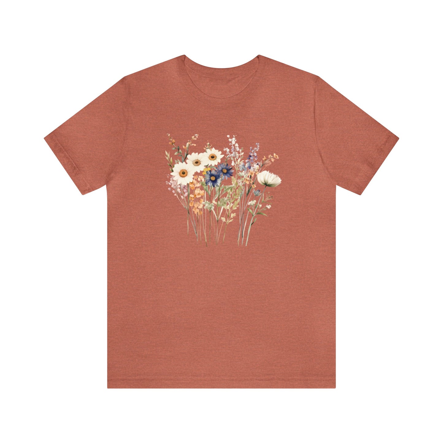 Antique Watercolor Wildflower Bouquet - Unisex Bella Canvas