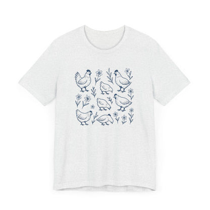 Chickens Floral T-Shirt | Garden T-Shirt- Unisex Fit