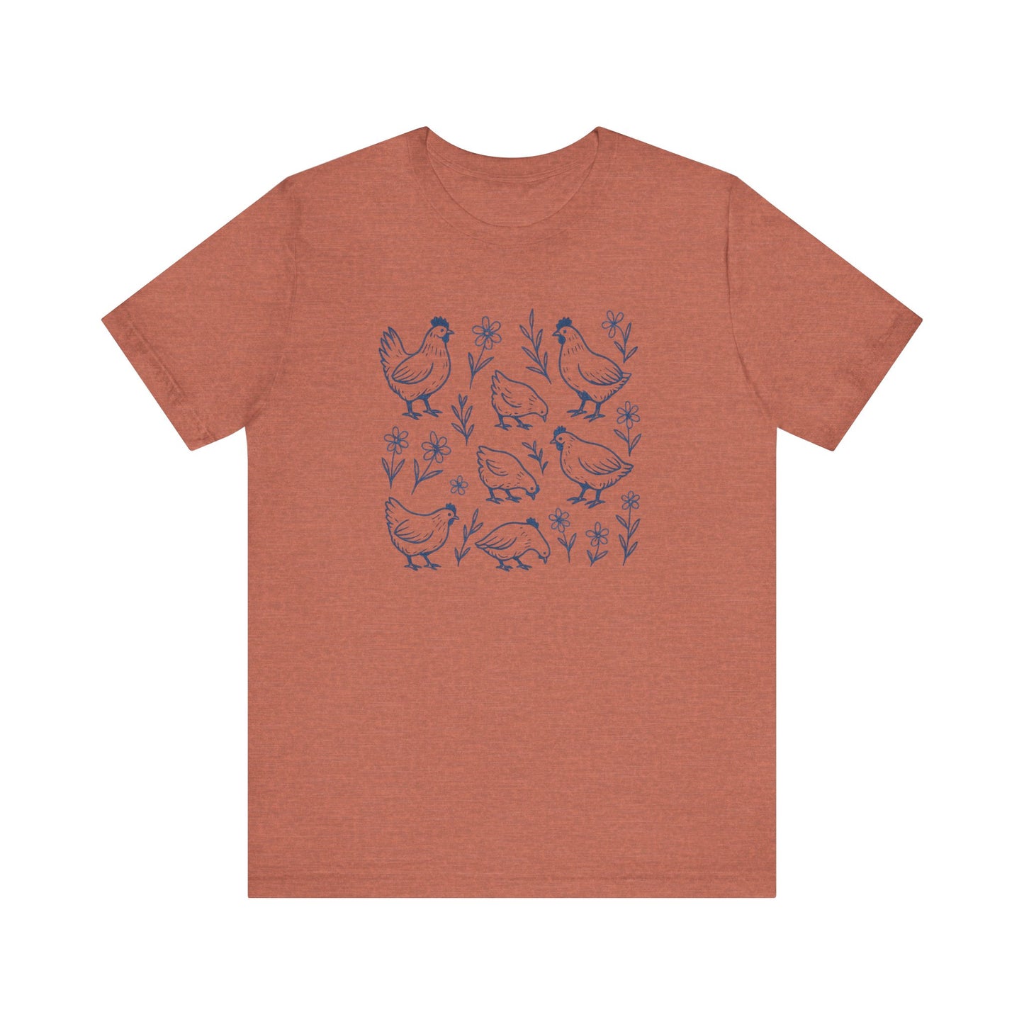 Chickens Floral T-Shirt | Garden T-Shirt- Unisex Fit