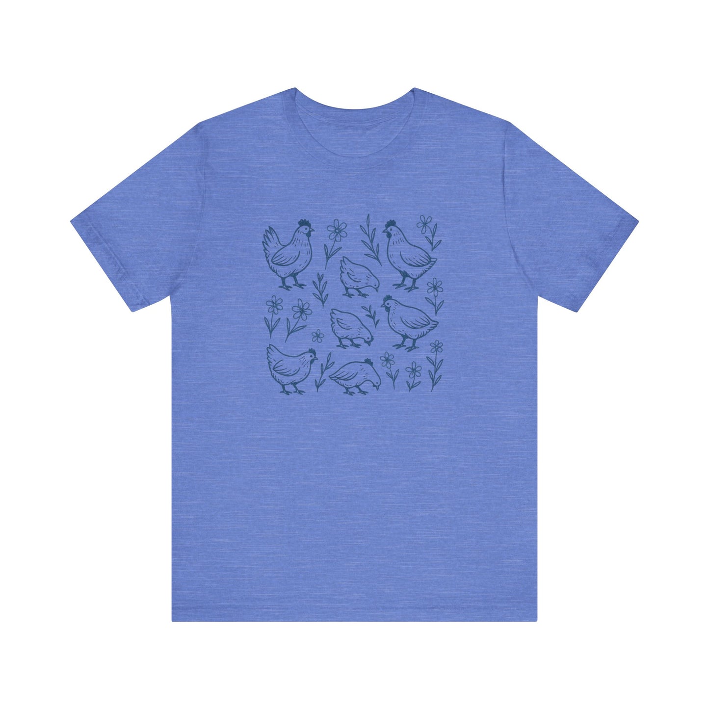 Chickens Floral T-Shirt | Garden T-Shirt- Unisex Fit